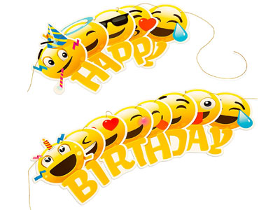 emoji birthday banner