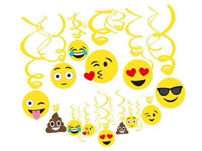 emoji hanging swirls